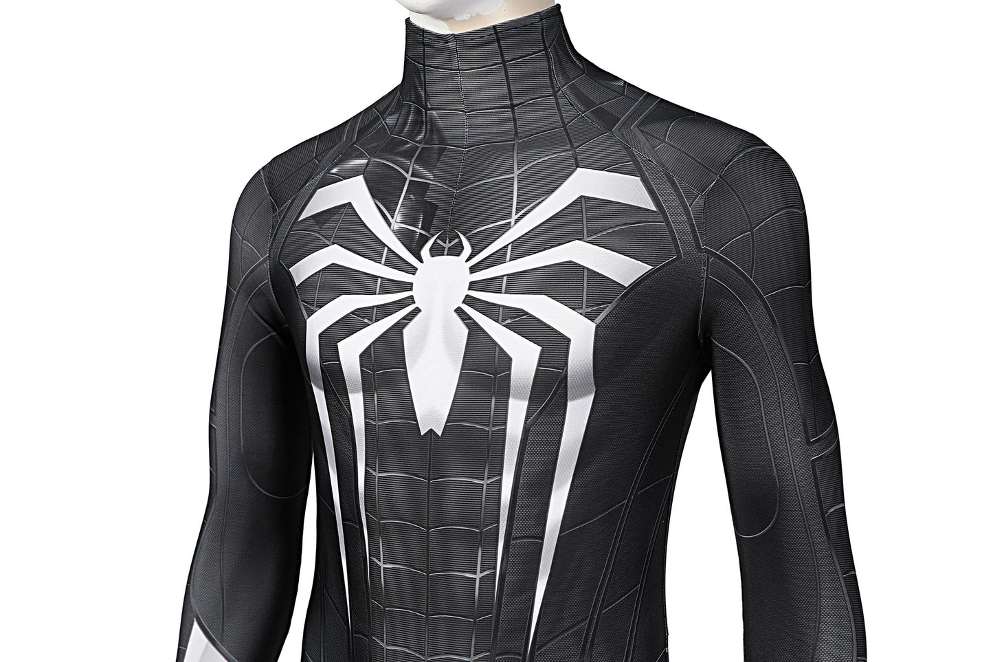 Cosplay Symbiote Black Spider Suit,Miles Morales 3D Rubber Web Movie Prop Replica(wearable)