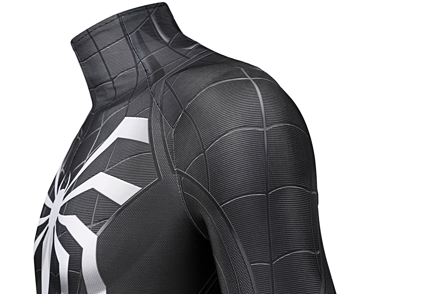 Cosplay Symbiote Black Spider Suit,Miles Morales 3D Rubber Web Movie Prop Replica(wearable)