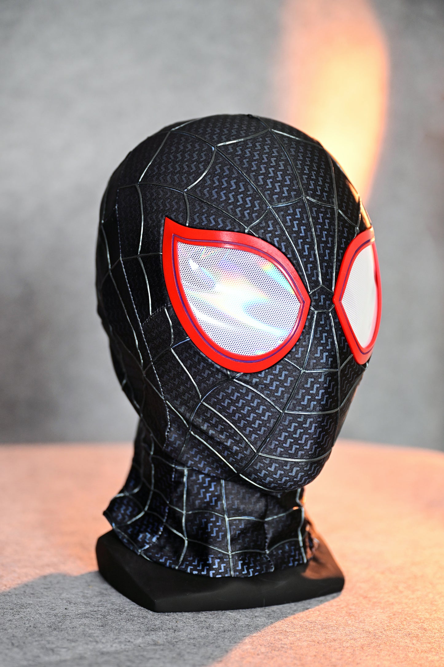 Red Lens Black Spider Mask Cosplay Costume Wearable Movie Prop Replica