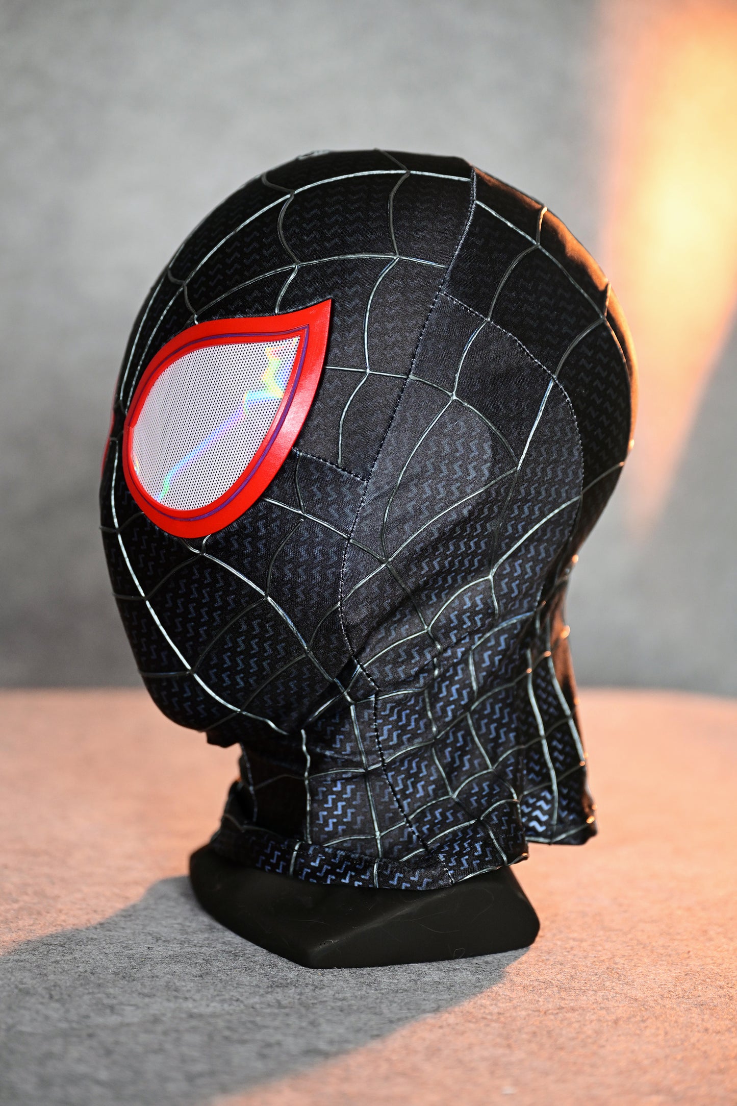 Red Lens Black Spider Mask Cosplay Costume Wearable Movie Prop Replica