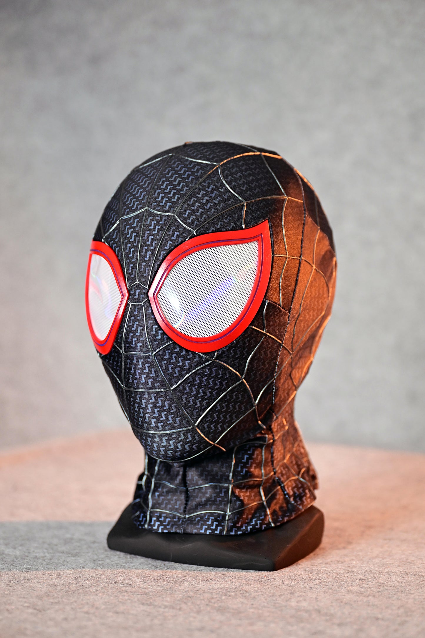 Red Lens Black Spider Mask Cosplay Costume Wearable Movie Prop Replica