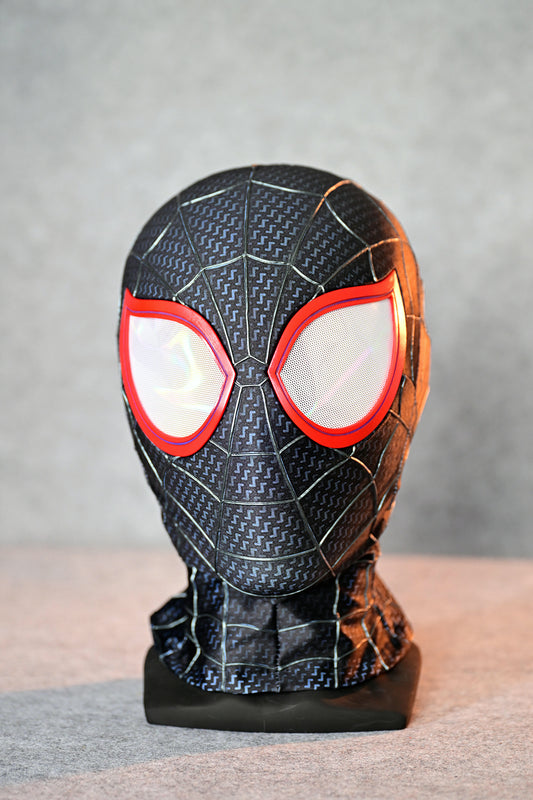Red Lens Black Spider Mask Cosplay Costume Wearable Movie Prop Replica