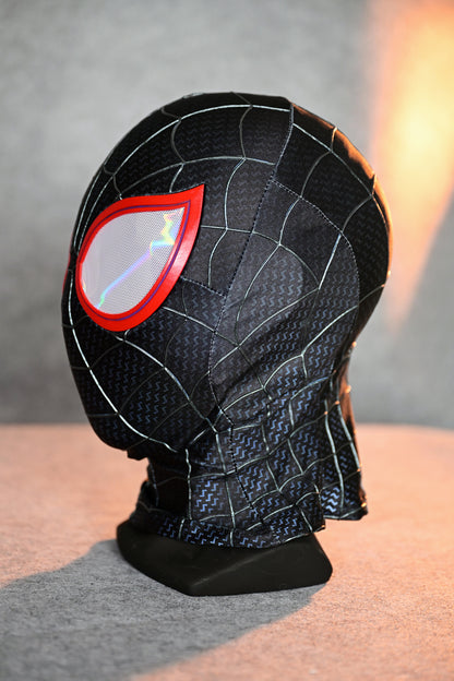 Red Lens Black Spider Mask Cosplay Costume Wearable Movie Prop Replica