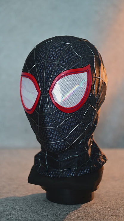 Red Lens Black Spider Mask Cosplay Costume Wearable Movie Prop Replica