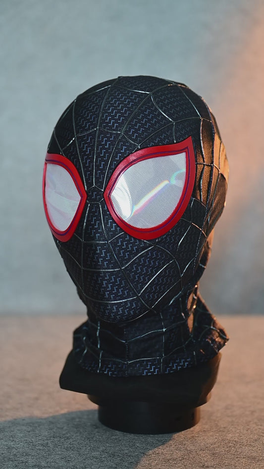 Red Lens Black Spider Mask Cosplay Costume Wearable Movie Prop Replica